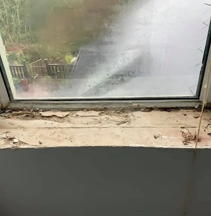 Misted double glazed window unit awaiting repair by Pembrokeshire Window Medic